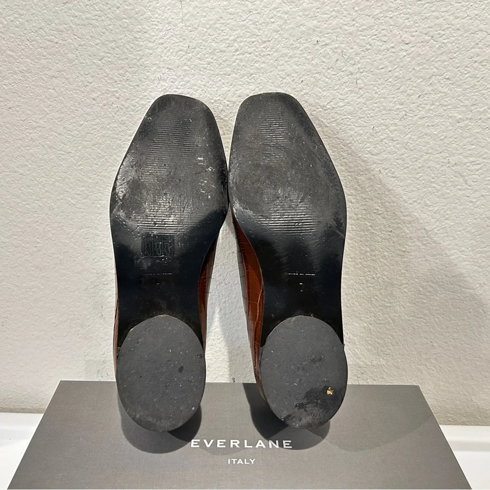 Everlane The 90's Croc-Embossed Loafer - Brown, Size 7, with Original Box - Picture 7 of 7